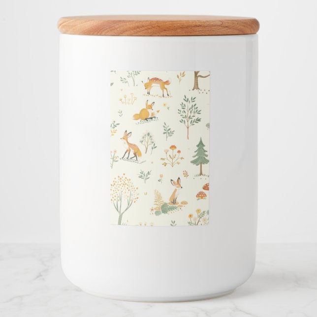 Etiqueta Para Comida "Fox Jar of Whimsy" (Anverso)