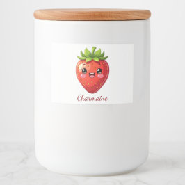 Etiqueta Para Comida Fresa kawaii monograma linda