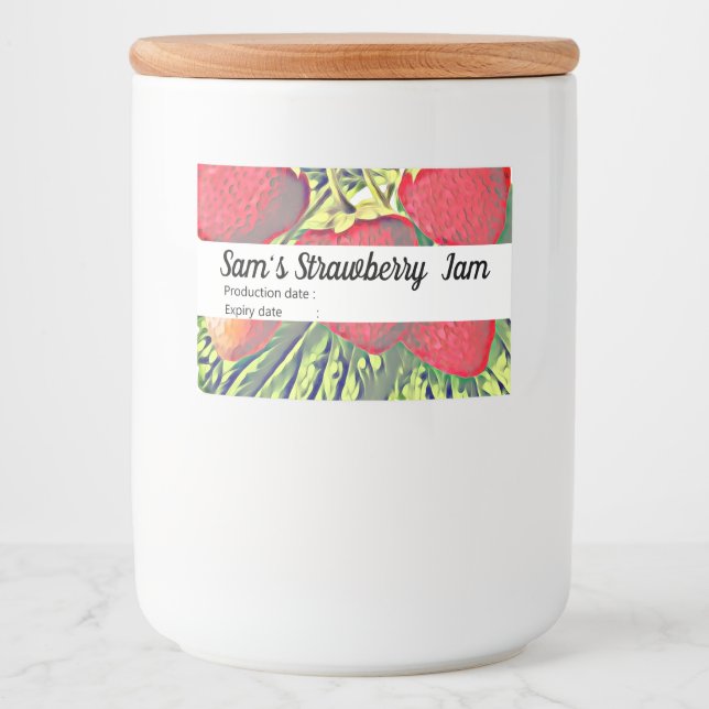 Etiqueta Para Comida Fresas antiguas - Jam personalizado (Anverso)