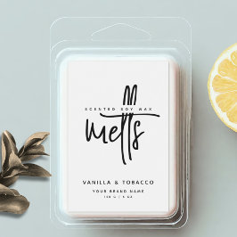 Etiqueta Para Comida Fundición moderna de cera en blanco y negro