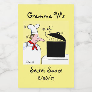 Etiqueta Para Comida Funny chef Personalizado con Kettle on Stove