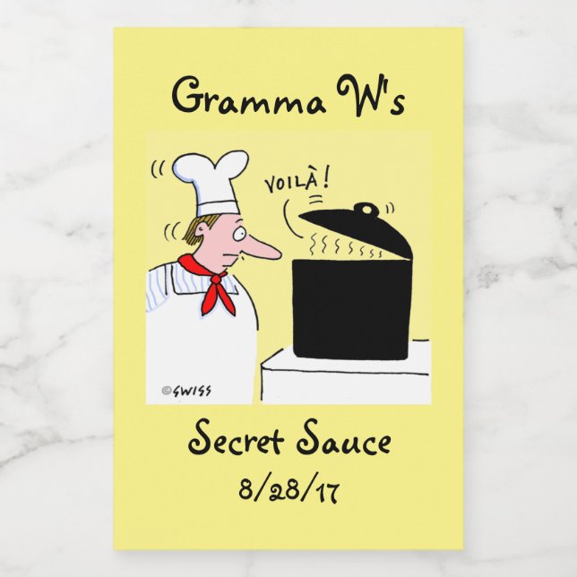 Etiqueta Para Comida Funny chef Personalizado con Kettle on Stove (Etiqueta única)