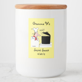 Etiqueta Para Comida Funny chef Personalizado con Kettle on Stove