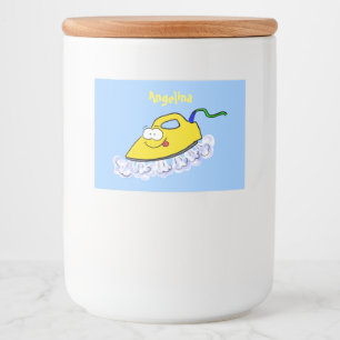 Etiqueta Para Comida Funny ilustracion de lavandería de hierro personal