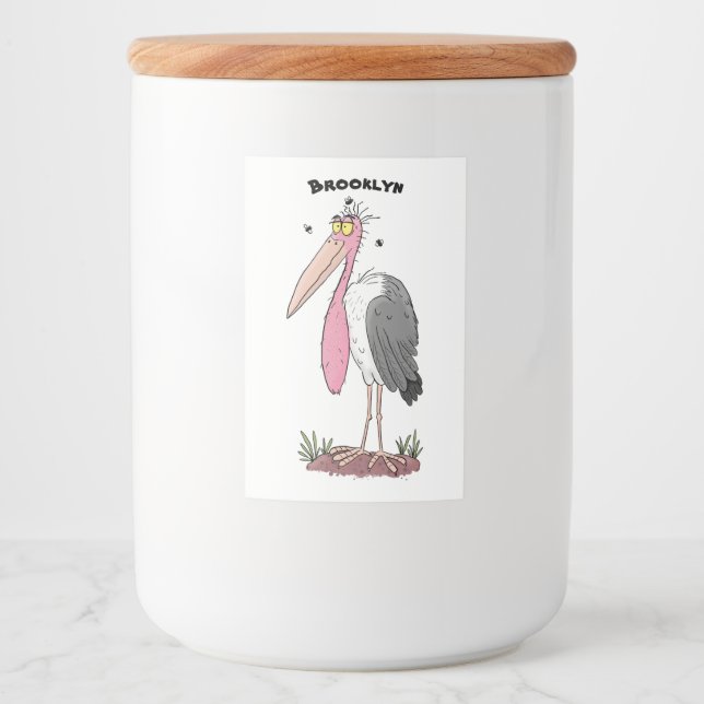 Etiqueta Para Comida Funny marabou stork personalizado (Anverso)