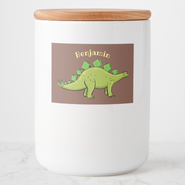 Etiqueta Para Comida Funny stegosaurus dinosaur personalizado (Anverso)