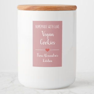 Etiqueta Para Comida Galletas rosa vegan vintage