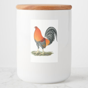 Etiqueta Para Comida Gallo Azul Rojo Gamecock