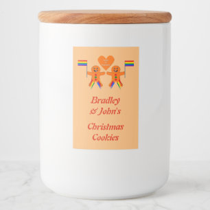 Etiqueta Para Comida Gay Men Navidades Gingerbread Pareja Personalizado