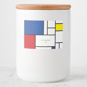 Etiqueta Para Comida Geometría Minimalista mondrina De Stijl Arte Moder