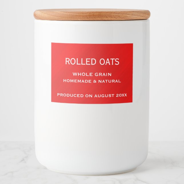 Etiqueta Para Comida Glamour rojo personalizado (Anverso)