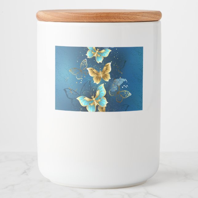 Etiqueta Para Comida Golden butterflies (Anverso)