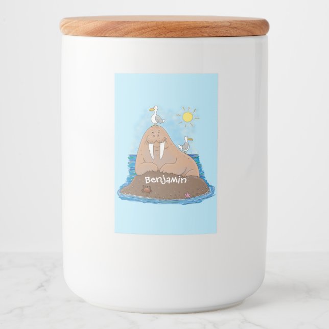 Etiqueta Para Comida Gracioso ilustracion personalizado de moras felice (Anverso)