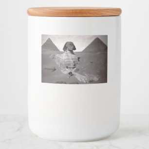 Etiqueta Para Comida Gran Esfinge y las pirámides de Giza Necrópolis Eg