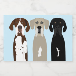 Etiqueta Para Comida Grandes perros daneses