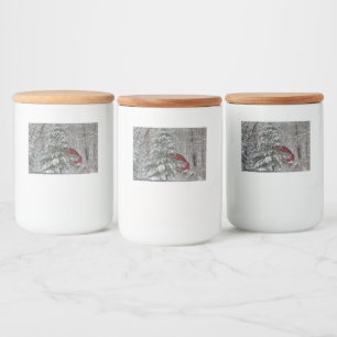 Etiqueta Para Comida Granero Rojo Nevado