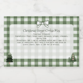 Etiqueta Para Comida Green Gingham Baking Mix