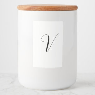 Etiqueta Para Comida Guion inicial de monograma personalizado