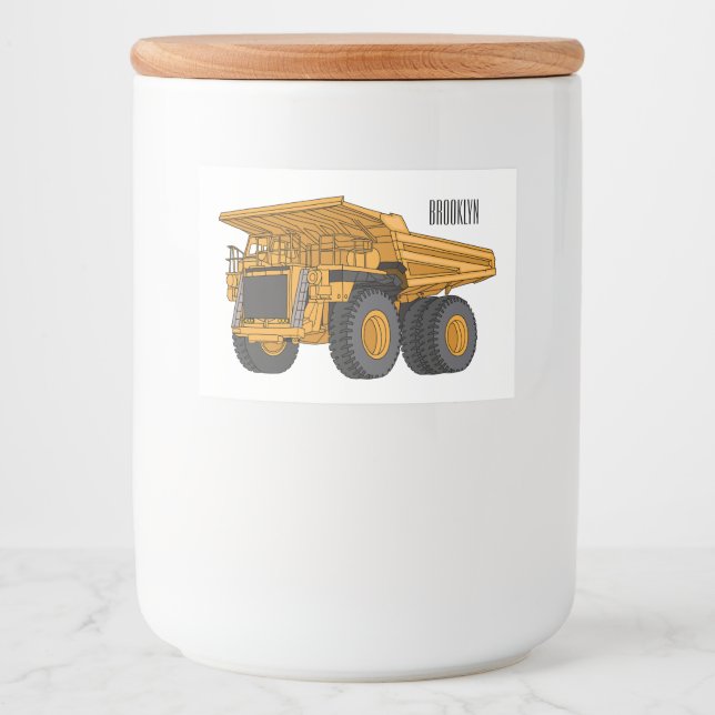 Etiqueta Para Comida Haul truck cartoon illustration (Anverso)