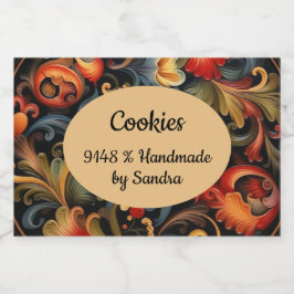 Etiqueta Para Comida Hecho a mano por su nombre Rosepaint Rosemaling 2 