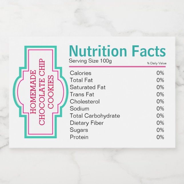 Etiqueta Para Comida Hechos Nutricionales (Etiqueta única)