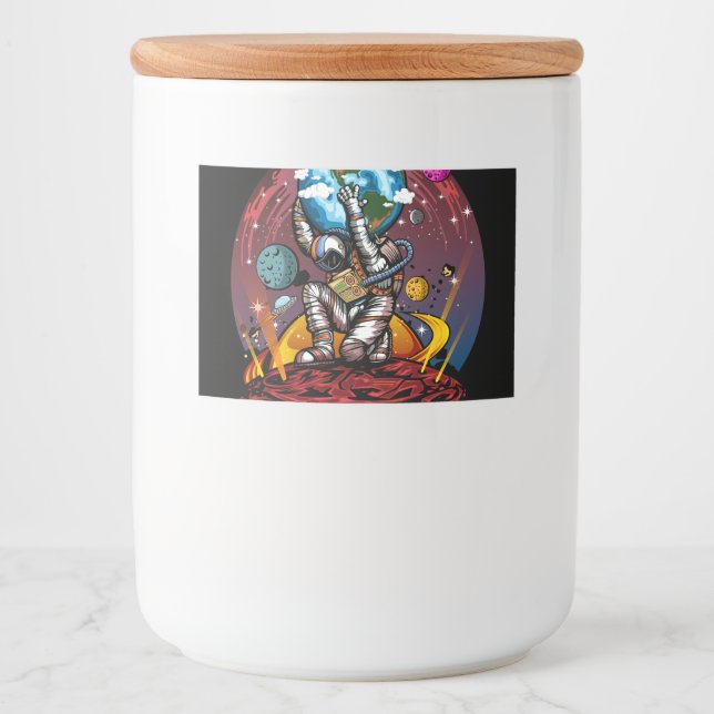 Etiqueta Para Comida Hombre del espacio de Atlas (Anverso)