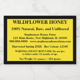 Etiqueta Para Comida Honey Jar descriptivo (Versión 5)