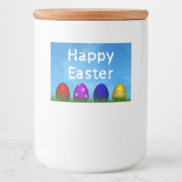 Etiqueta Para Comida Huevos felices de Pascua coloridos