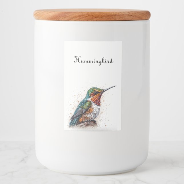 Etiqueta Para Comida Hummingbird Serenade, personalizado (Anverso)