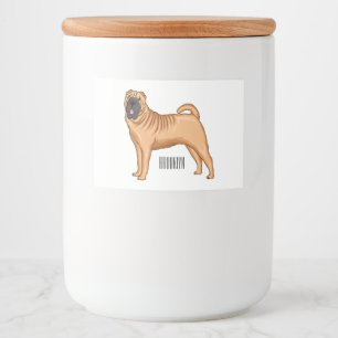 Etiqueta Para Comida Ilustracion chino de personalizado de perro Shar-P