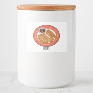 Etiqueta Para Comida Ilustracion Churro personalizado