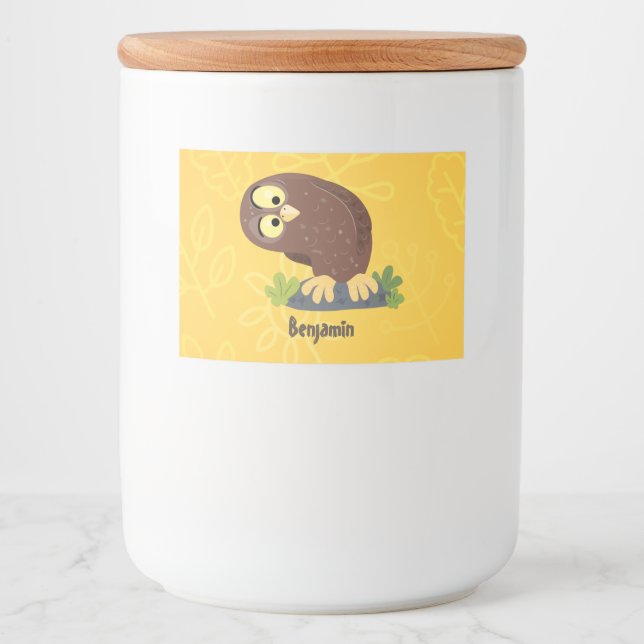 Etiqueta Para Comida Ilustracion curioso y gracioso de personalizado de (Anverso)