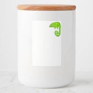 Etiqueta Para Comida Ilustración de camaleón verde lindo Reptil tropica