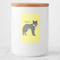 Ilustración de dibujo animado de lobo gris con pip