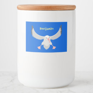 Etiqueta Para Comida Ilustración de dibujos animados de albatros lindo 