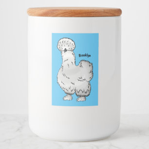 Etiqueta Para Comida Ilustración de dibujos animados de gallina Silkie