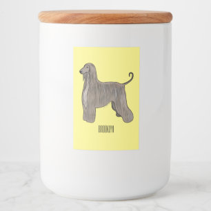 Etiqueta Para Comida ilustración de dibujos animados de perro galgo afg