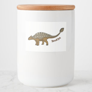 Etiqueta Para Comida Ilustracion de dinosaurios blindados de Ankylosaur