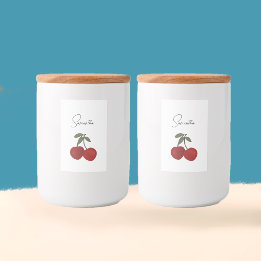 Etiqueta Para Comida Ilustración de Dos Cerezas Rojas | Arte de Frutas