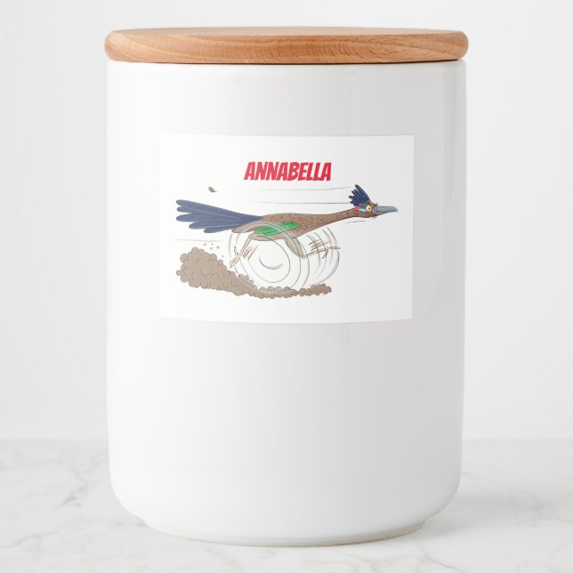 Etiqueta Para Comida Ilustracion de pájaro personalizado de pista diver (Anverso)