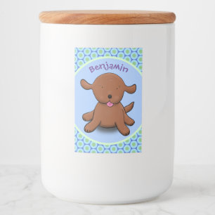 Etiqueta Para Comida Ilustracion de personalizado azul de cachorro aleg