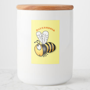 Etiqueta Para Comida Ilustracion de personalizado de abejas alegres