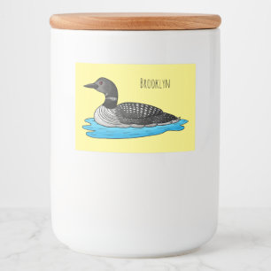 Etiqueta Para Comida Ilustracion de personalizado de aves de Loon