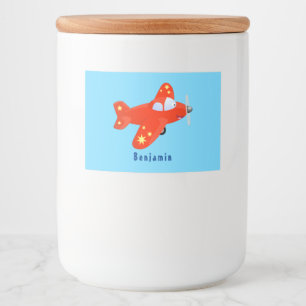 Etiqueta Para Comida Ilustracion de personalizado de avión rojo con vue