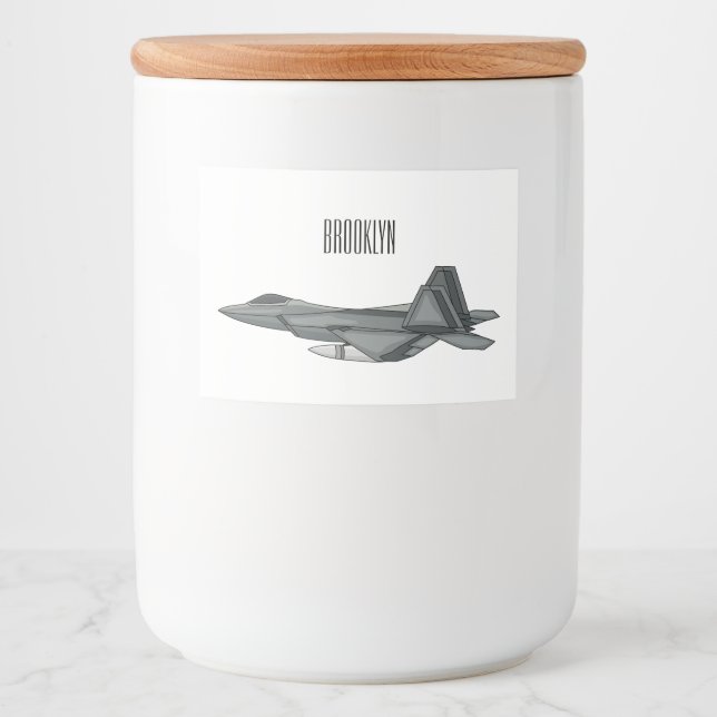 Etiqueta Para Comida Ilustracion de personalizado de aviones de combate (Anverso)