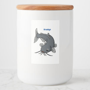 Etiqueta Para Comida Ilustracion de personalizado de bagre cúbico