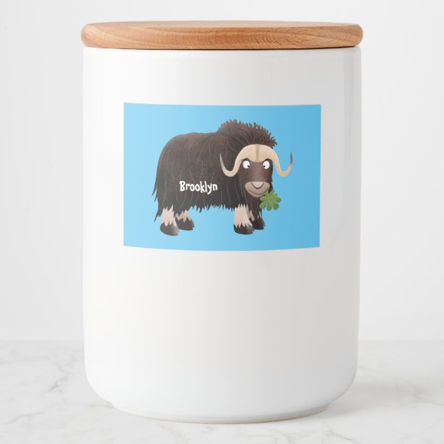 Etiqueta Para Comida Ilustracion de personalizado de buey hongo (Anverso)