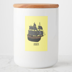 Etiqueta Para Comida Ilustracion de personalizado de buques piratas