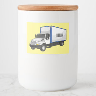 Etiqueta Para Comida Ilustracion de personalizado de camiones de cajas