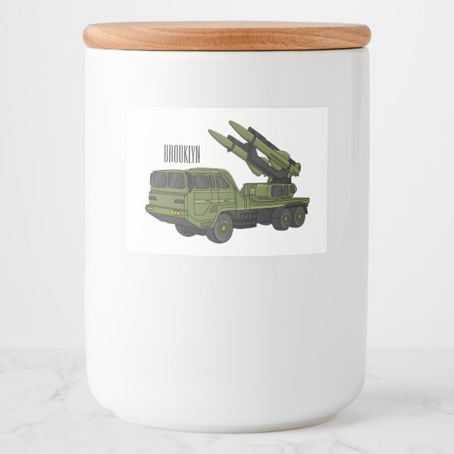 Etiqueta Para Comida Ilustracion de personalizado de camiones de misile (Anverso)